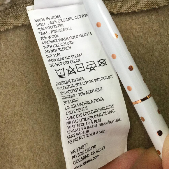 PrAna Tan Waterfall Wool Blend Knit Long Sleeve Open Cardigan Women’s Size M - Picture 8 of 15